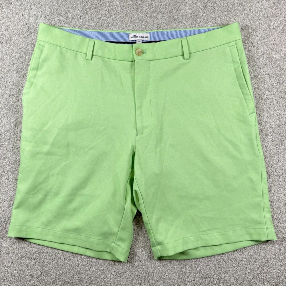 Peter Millar Shorts Mens‎ 35 Lime Green MS22B88 Performance Golf Flat Front